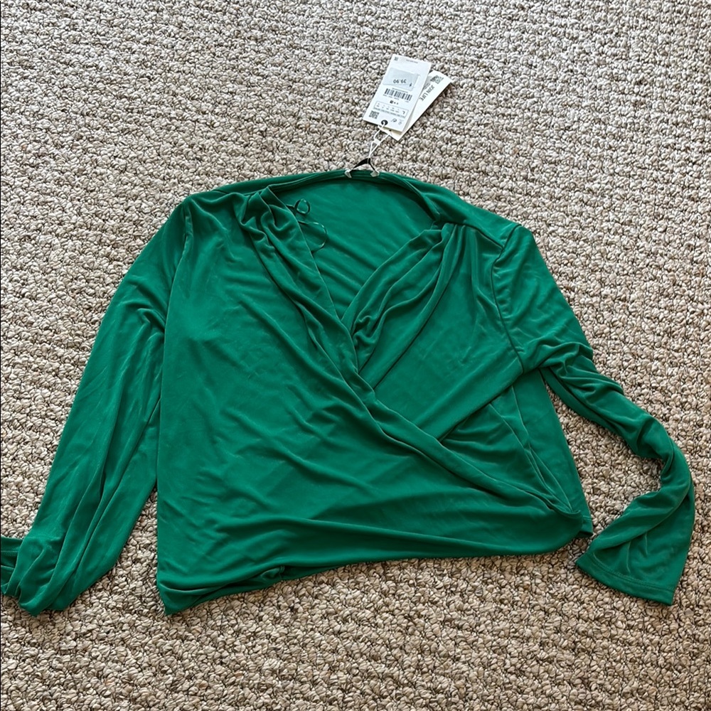 Zara Green Wrap Blouse